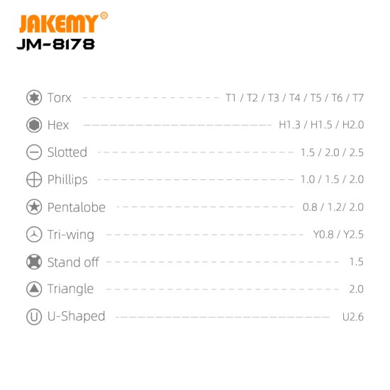 عدة مفكات 26in1 Jakemy Jm-8178